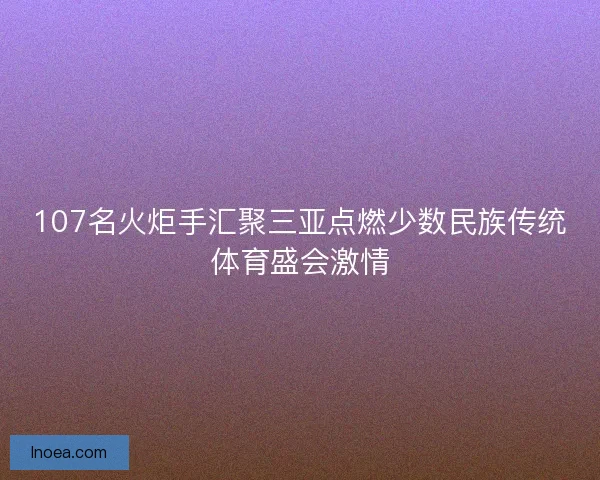 107名火炬手汇聚三亚点燃少数民族传统体育盛会激情 107名火炬手汇聚三亚点燃少数民族传统体育盛会激情
